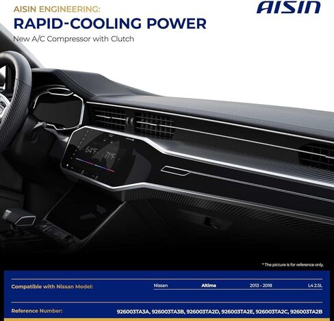 ضاغط مكيف هواء AISIN AFTERMARKET ACCN-00663 - متوافق مع Nissan Altima 2013-2018 2.5L - مع أخدود 6 بكرات، مع قابض in Kuwait