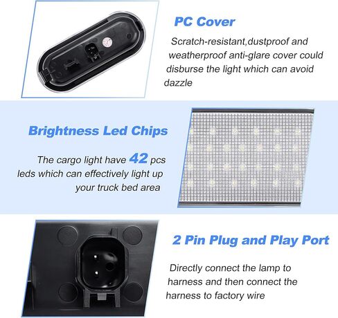 أضواء سرير شاحنة LED لفورد F150 2015-2024 لفورد F150 رابتور F250 F350 التقاطات فائقة التحمل 17-24، 6000K أبيض LED مصابيح منطقة سرير البضائع الخلفية FL3Z13A756A/JL3Z13A756A IP67 2 قطعة in Kuwait