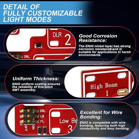 High Mod Customizable Fog Lights for 2003-2007 Chevy Silverado GMC Sierra 1500 2500 3500 Classic, 6/8 High Beam Dual Modes, DRL & Low Beams Stay on with High Beams, Plug & Play in Saudi Arabia