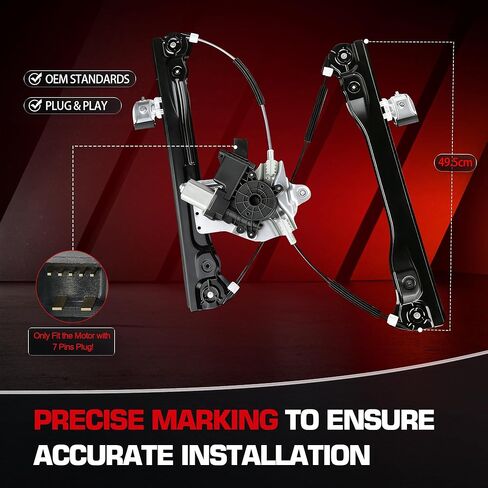 Front Left Window Regulator with Motor Assembly 7 Pins for Chevrolet Cruze 2010 2011 2012 2013 2014 2015, for Chevrolet Cruze Limited 2016, Replace 748-974 in Saudi Arabia