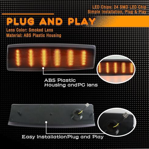 LED Smoked Front Side Marker Lights Kit for 1988-1993 GMC Sierra C1500 C2500 C3500 K1500 K2500 K3500 & 1992-1993 Suburban Yukon｜Amber Cornering Light｜Replace OEM 5975200｜5975199 in Kuwait