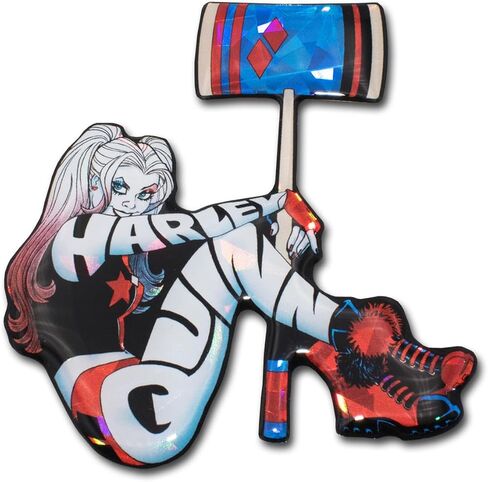 Elektroplate Officially Licensed DC Comics Harley Quinn Automotive Reflective Domed Decal (3.1" x 2.7") Premium 3D All Weather Sticker for Car, Water Bottle, Laptop, Cooler, Phone | Made in the USA in Kuwait