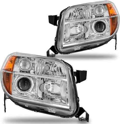 Headlights Assembly for 2006 2007 2008 Honda Pilot Compatible with 06 07 08 Pilot Chrome Housing Amber Reflector Passenger and Driver Side in Kuwait
