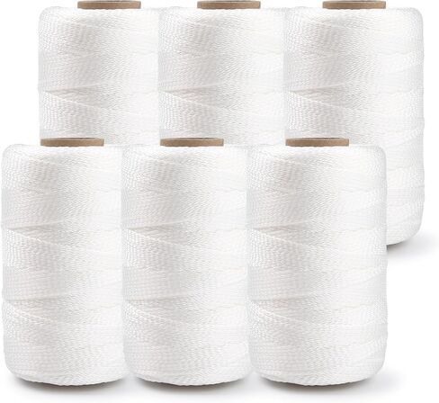 خط خيط من النايلون من HASWARE Mason Line - #18 خيوط مضفرة لأدوات البستنة أو البناء مع كتلة خط - مستوى خط البناء لطائرة ورقية في الحديقة والطماطم في الهواء الطلق (33 لونًا مختلطًا 1200 قدم 6 عبوات) in Kuwait