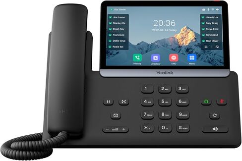 Yealink SIP-T87W - 1301227 - هاتف Wi-Fi IP - 16 حساب SIP - شاشة لمس متعددة النقاط ملونة مقاس 7 بوصة - منفذ جيجابت إيثرنت مزدوج، PoE، محول الطاقة غير متضمن (متجدد) in Kuwait
