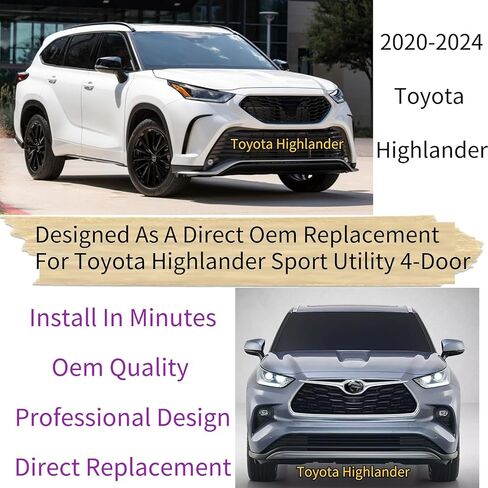 ذراع شفرة الممسحة الخلفية لتويوتا هايلاندر 2020-2024 2023 2022 2021 مناسب تمامًا Hybrid LE Limited Platinum XLE XSE SR5 TRD Pro L برونزي Capstone تقليم خلفي خلفي ممسحة زجاج أمامي مجموعة استبدال OEM in Kuwait