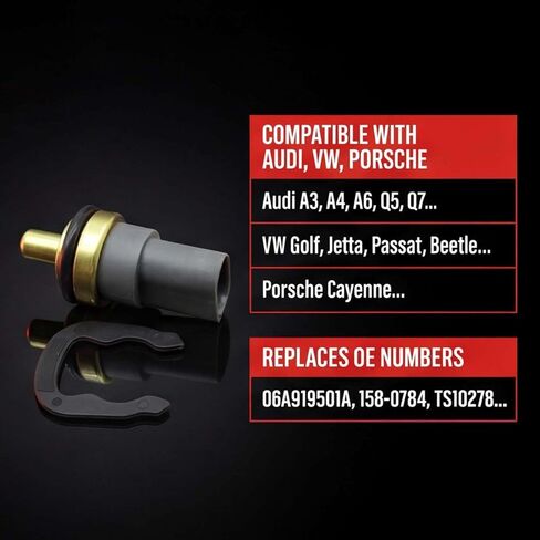 مستشعر درجة حرارة سائل التبريد 158-0784 متوافق مع Audi A3 A4 A5 A6 A8 Q5 Q7 S4 S5 TT VW Golf Jetta Passat Beetle CC Eos يستبدل 1580784 06A919501A in Kuwait