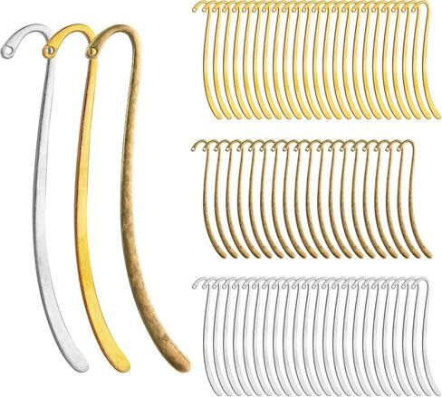 70 Pcs Metal Bookmark Hairpin Hook Antique Vintage Retro Bookmarks with Hook for Adults for Making DIY Jewelry Bookmark Pendant Decorations in Saudi Arabia