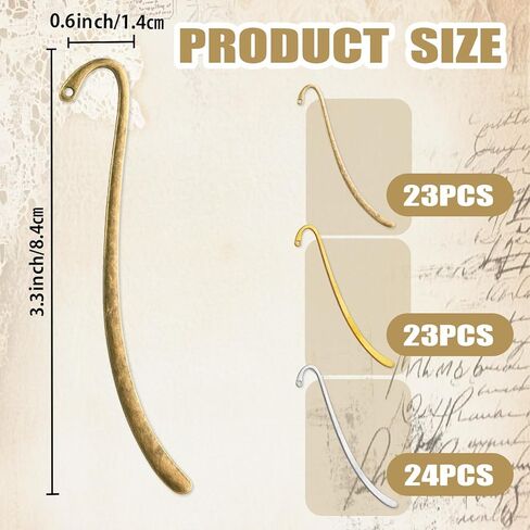 70 Pcs Metal Bookmark Hairpin Hook Antique Vintage Retro Bookmarks with Hook for Adults for Making DIY Jewelry Bookmark Pendant Decorations in Saudi Arabia