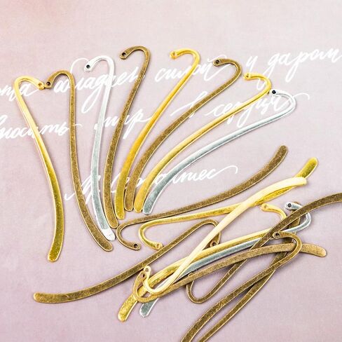 70 Pcs Metal Bookmark Hairpin Hook Antique Vintage Retro Bookmarks with Hook for Adults for Making DIY Jewelry Bookmark Pendant Decorations in Saudi Arabia