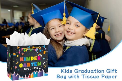 LIJUGITF Kindergarten Graduation Gift Bag for Boys Girls 2026 - 13" Large Kindergarten Grad Gift Bags for Kids, Boho Congrats Grad Gifts Bags with Tissue Paper, Class of 2026 Kids Graduation Wrapping Paper Bag in Saudi Arabia