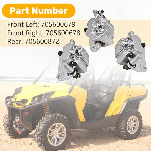 Rear & Front Left Right Brake Caliper Compatible with Can-Am Commander 800 800R 1000 1000R (2011-2020) Max 800R 1000 1000R (2016-2018) Replaces# 705600872 705600679 705600678 in Saudi Arabia