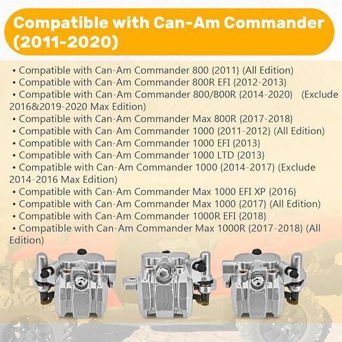 Rear & Front Left Right Brake Caliper Compatible with Can-Am Commander 800 800R 1000 1000R (2011-2020) Max 800R 1000 1000R (2016-2018) Replaces# 705600872 705600679 705600678 in Saudi Arabia