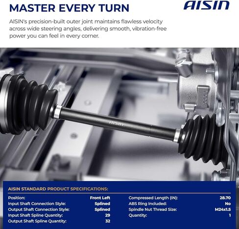 AISIN AFTERMARKET CVAN-01791 مجموعة عمود المحور للسائق الأمامي - متوافق مع Nissan Quest 2011-2015 in Kuwait