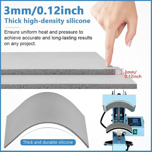 3 Pcs Silicone Heat Press Pads with HEA t Tape,4" x 8" HEA-t Press Mat Heat-Resistant Double Sided Use for Hats, Sleeves & Small Items HTV Transfer Vinyl DIY Projects in Saudi Arabia