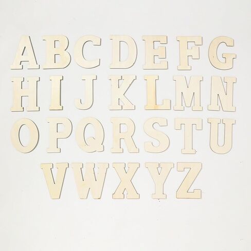 154 Pieces Wooden Letters 5Inch Crafts Unfinished Wooden Letters Small Wood Letters DIY Painting Art Home Decor Spelling Learning in Kuwait