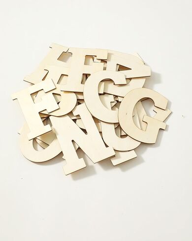 154 Pieces Wooden Letters 5Inch Crafts Unfinished Wooden Letters Small Wood Letters DIY Painting Art Home Decor Spelling Learning in Kuwait