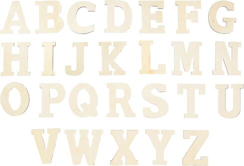 154 Pieces Wooden Letters 5Inch Crafts Unfinished Wooden Letters Small Wood Letters DIY Painting Art Home Decor Spelling Learning in Kuwait