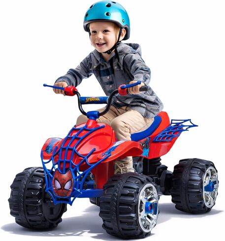 Kid Trax Marvel Spiderman Toddler ATV Ride On Toy, 12 Volt Battery, 3-7 Years, Max Rider Weight 88 lbs, Spider-Man Blue in Saudi Arabia