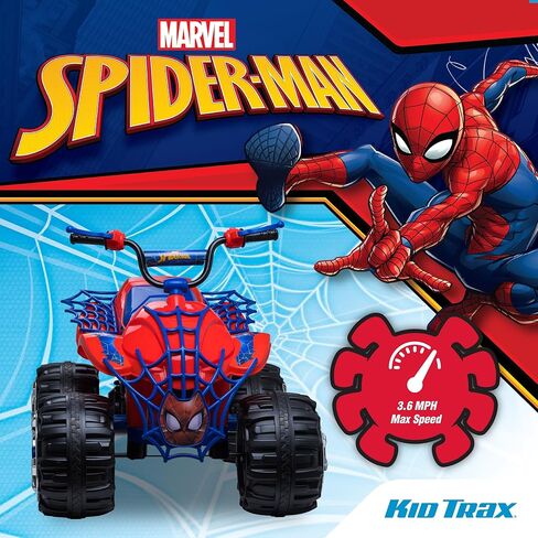 Kid Trax Marvel Spiderman Toddler ATV Ride On Toy, 12 Volt Battery, 3-7 Years, Max Rider Weight 88 lbs, Spider-Man Blue in Saudi Arabia