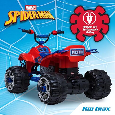 Kid Trax Marvel Spiderman Toddler ATV Ride On Toy, 12 Volt Battery, 3-7 Years, Max Rider Weight 88 lbs, Spider-Man Blue in Saudi Arabia