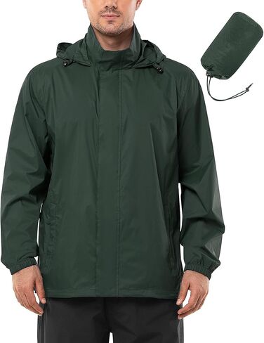 Outdoor Ventures Men's Rain Jacket Waterproof Lightweight Packable Rain Shell Raincoat with Hood for Golf Hiking Travel in Saudi Arabia