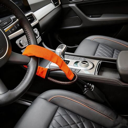 Steering Wheel Lock with 3 Keys and 1 Keychain, Car Anti-Theft Device, Seat Belt Lock, Fit Most Vehicle, SUV, Truck, Van in Saudi Arabia