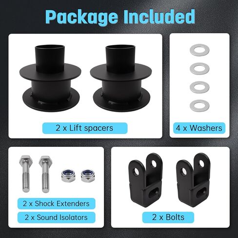 3" Front Leveling Kit for 2005-2024 Ford F250 F350 Super Duty 4WD | 3 Inch High-Strength Steel Coil Spring Lift Spacers with Shock Mount Extenders & Noise-Reducing Isolators in Saudi Arabia