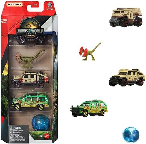 Matchbox Jurassic World Rebirth Dinosaur Toy Cars, 5-Pack (Set 1) in Kuwait