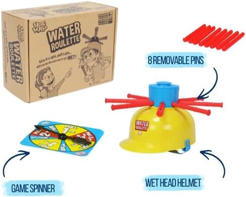 Zing Hog Wild Water Roulette Game: The Ultimate Suspense-Filled Water Challenge – Hilarious Fun Family Party Game with Adjustable Helmet, Rods, and Spinner – Kids and Adults - Ages 8 and Up in Kuwait