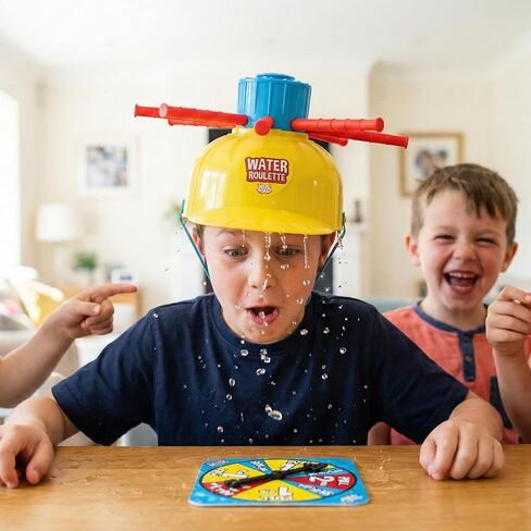 Zing Hog Wild Water Roulette Game: The Ultimate Suspense-Filled Water Challenge – Hilarious Fun Family Party Game with Adjustable Helmet, Rods, and Spinner – Kids and Adults - Ages 8 and Up in Kuwait