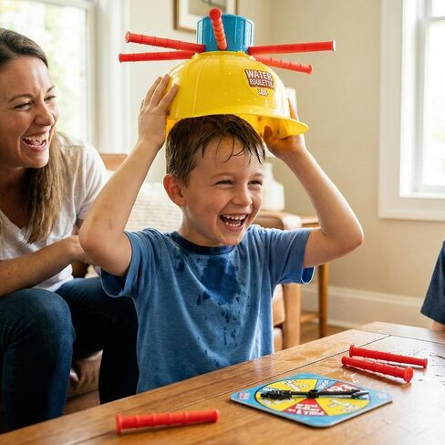 Zing Hog Wild Water Roulette Game: The Ultimate Suspense-Filled Water Challenge – Hilarious Fun Family Party Game with Adjustable Helmet, Rods, and Spinner – Kids and Adults - Ages 8 and Up in Kuwait