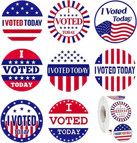 4th of July Stickers Patriotic Red White Blue Glitter Star Stickers Waterproof Vinyl Print Label Self-Adhesive Sticker for Independence Day Memorial Day Seal Card, Envelopes,Party Supplies 500Pcs in Kuwait