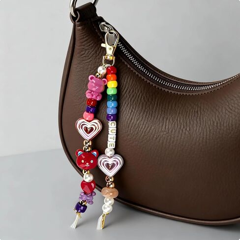 EcoUtens Beaded Keychain Making Kit – 340PCS DIY Keychain Making Kit with Alphabet Beads & Charm Set, Bag Charms, Phone Straps & Accessories, Gift-Ready Craft Supplies, Personalized Keychain Kit in Saudi Arabia