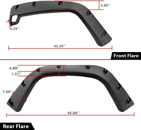 ALLGOOD Fender Flares Fit Jeep Wrangler TJ 1997-2006/Fit Jeep Wrangler LJ Unlimited 2004-2006/غير مناسب لنماذج المرافق الرياضية الرياضية 6 بوصات جيب أملس واسع غطاء حماية العجلة ذو نمط ممتد 4 قطع in Kuwait