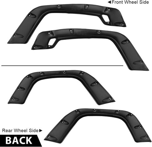 ALLGOOD Fender Flares Fit Jeep Wrangler TJ 1997-2006/Fit Jeep Wrangler LJ Unlimited 2004-2006/غير مناسب لنماذج المرافق الرياضية الرياضية 6 بوصات جيب أملس واسع غطاء حماية العجلة ذو نمط ممتد 4 قطع in Kuwait