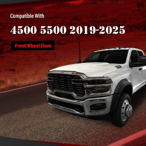 فتحة العجلة الأمامية المضيئة لتمديد الجانب الأيسر متوافقة مع دودج رام 4500 5500 2019-2025 6MS39GXHAA أسود in Kuwait
