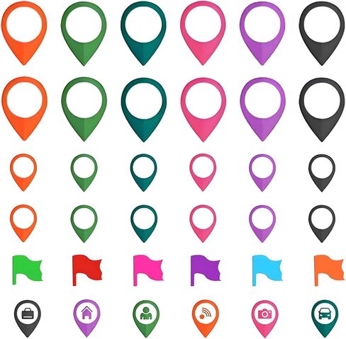 180 Pcs Colors Map Pointer Vinyl Sticker Location Stickers Self Adhesive Map Indicator Labels for Handmade Projects Marking Camping Adventure Sites Travel Destinations in Saudi Arabia