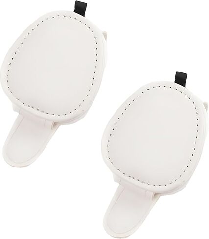 ZIMISI 2PCS Magnetic Sunglass Holder for Car Visor, Leather Glasses Holder for Different Size Eyeglasses, Clip on Sunglasses Clip, Ticket Card Clip, Car Visor Organizer (White) in Kuwait