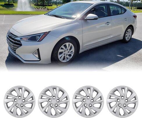 NIXON OFFROAD 15 Inch Hubcaps for Hyundai Elantra Sedan 2017-2020 [Only Fit Steel Wheel] Wheel Rim Cover (Set of 4) PP Hub Caps Replacement for Car (Lacquer, 5096GStyle) in Kuwait