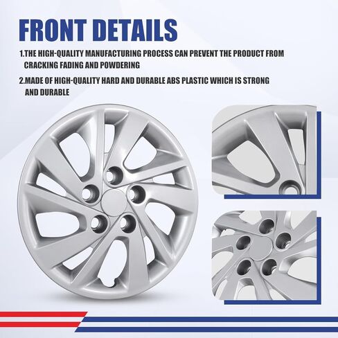 NIXON OFFROAD 15 Inch Hubcaps for Hyundai Elantra Sedan 2017-2020 [Only Fit Steel Wheel] Wheel Rim Cover (Set of 4) PP Hub Caps Replacement for Car (Lacquer, 5096GStyle) in Kuwait