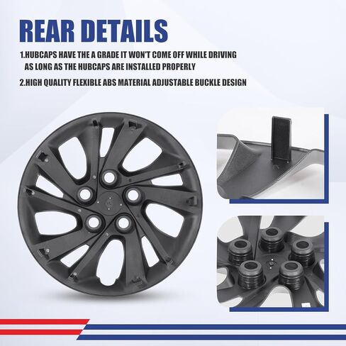 NIXON OFFROAD 15 Inch Hubcaps for Hyundai Elantra Sedan 2017-2020 [Only Fit Steel Wheel] Wheel Rim Cover (Set of 4) PP Hub Caps Replacement for Car (Lacquer, 5096GStyle) in Kuwait