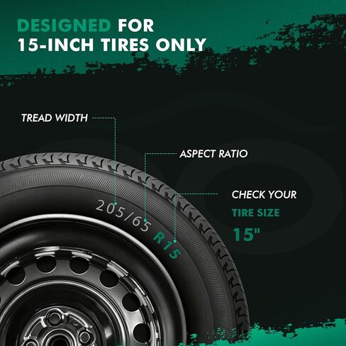 SCITOO مجموعة استبدال Hubcaps سوداء مقاس 15 بوصة مكونة من 4 قطع للسيارات والشاحنات وسيارات الدفع الرباعي وغطاء حافة العجلة مناسب لجميع الموديلات in Kuwait