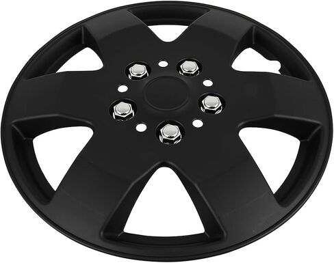 SCITOO مجموعة استبدال Hubcaps سوداء مقاس 15 بوصة مكونة من 4 قطع للسيارات والشاحنات وسيارات الدفع الرباعي وغطاء حافة العجلة مناسب لجميع الموديلات in Kuwait