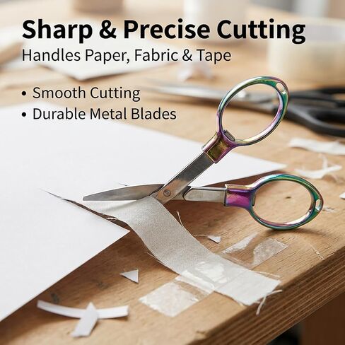 4Pcs Folding Scissors with 4 Keychains, Stainless Steel Portable Mini Travel Scissors, Foldable Pocket Scissors for Travel, Home, Office, Craft, Sewing(COLOR:As shown) in Saudi Arabia