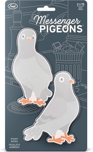 ملاحظات لاصقة أصلية من Fred Messenger Pigeons - مجموعة من 2 مفكرة حمامة تحتوي كل منها على 75 ورقة - لوازم مكتبية ممتعة وعملية، رائعة للكتاب وسكان المدينة ومحبي القرطاسية in Kuwait