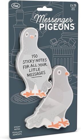 ملاحظات لاصقة أصلية من Fred Messenger Pigeons - مجموعة من 2 مفكرة حمامة تحتوي كل منها على 75 ورقة - لوازم مكتبية ممتعة وعملية، رائعة للكتاب وسكان المدينة ومحبي القرطاسية in Kuwait