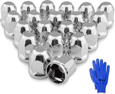 33mm Lug Nut Covers with Flange ABS Chrome Screw-on Nut Covers for Semi Trucks (40Pcs) in Kuwait