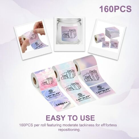 3 Rolls Thermal Label Printer Sticker Self-Adhesive Color Laser Thermal Paper in Kuwait