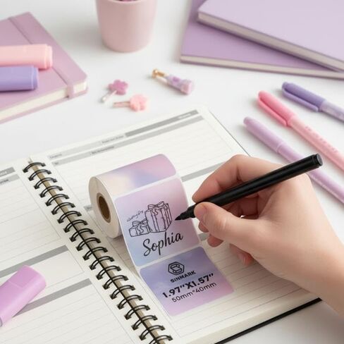 3 Rolls Thermal Label Printer Sticker Self-Adhesive Color Laser Thermal Paper in Kuwait